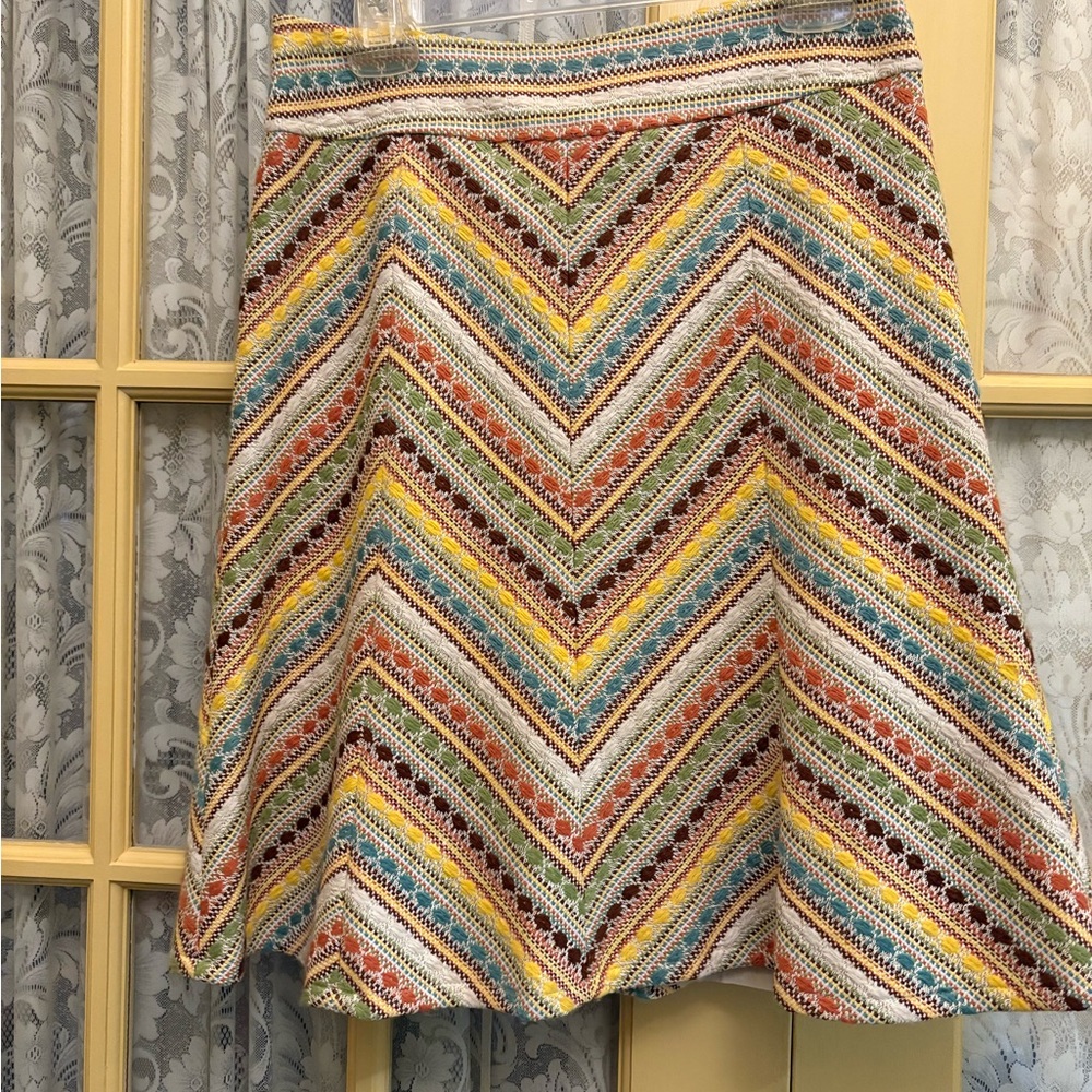 Nanette Lepore Multicolor Chevron A-Line Skirt